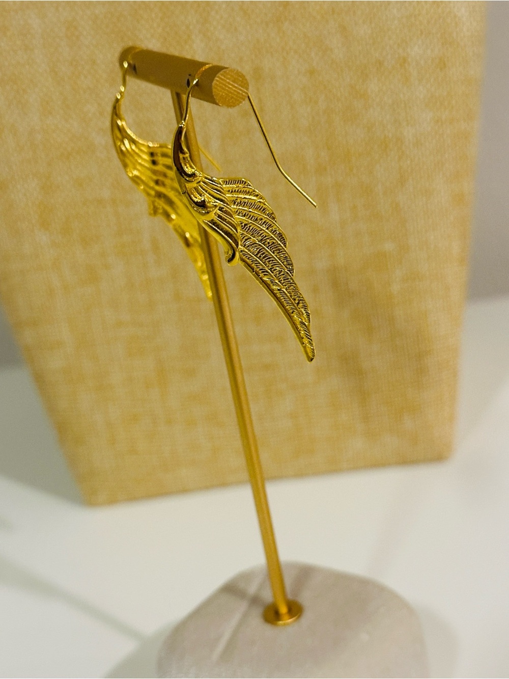 Fashion Jewelry Gold Leaf Drop Earrings - Shiny Gold Tone